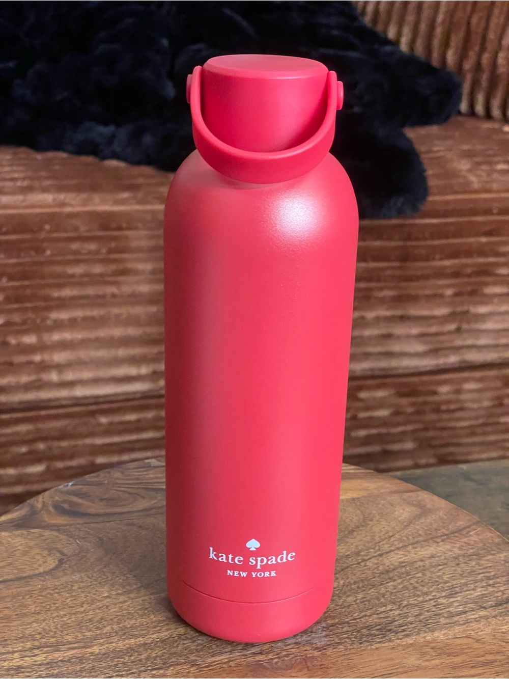 KATE SPADE Red Stainless Steel 9” Water Bottle